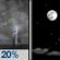 Friday Night: Slight Chance Showers And Thunderstorms then Mostly Clear